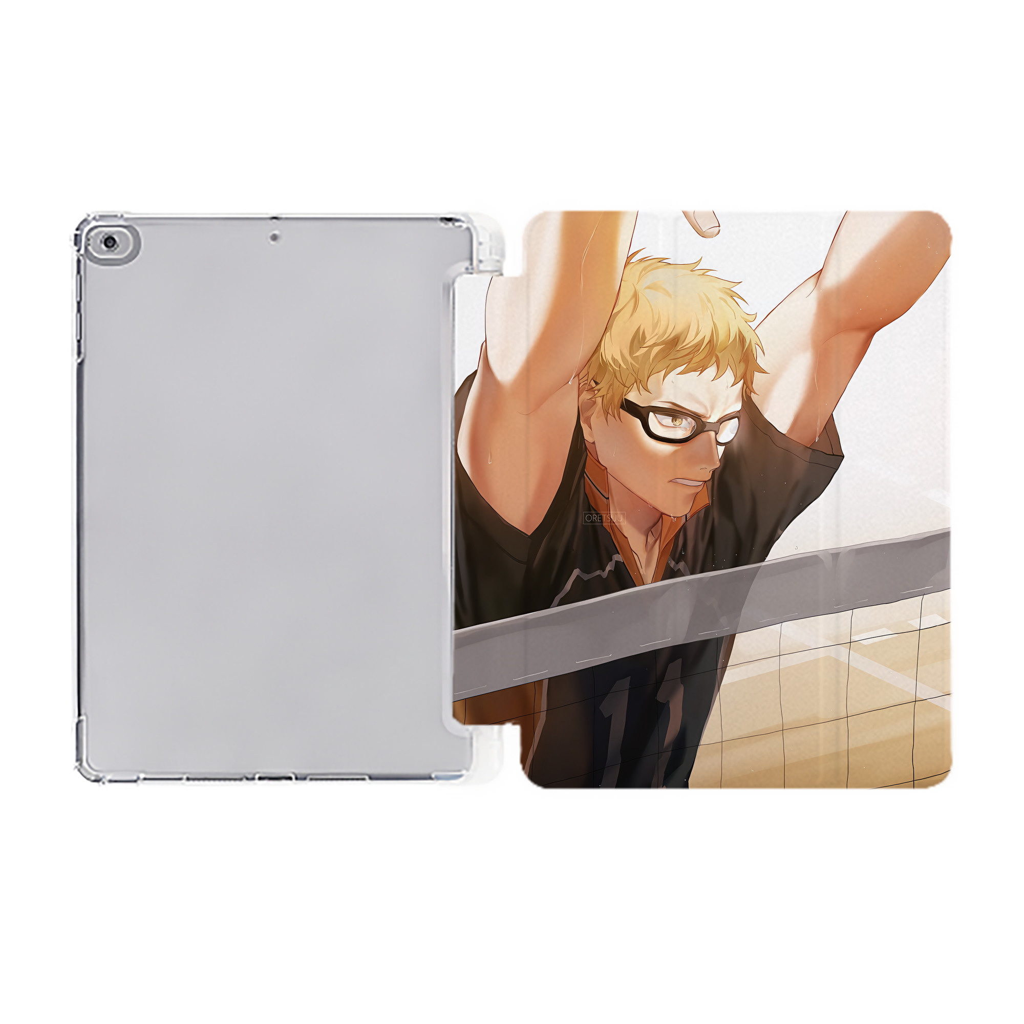 （画像用） ハイキュー!! Haikyu!! IPad ケース ペン収納付き 三つ折りスタンド PUレザー×シリコン 対応機種9.5/10.5/10.9インチ